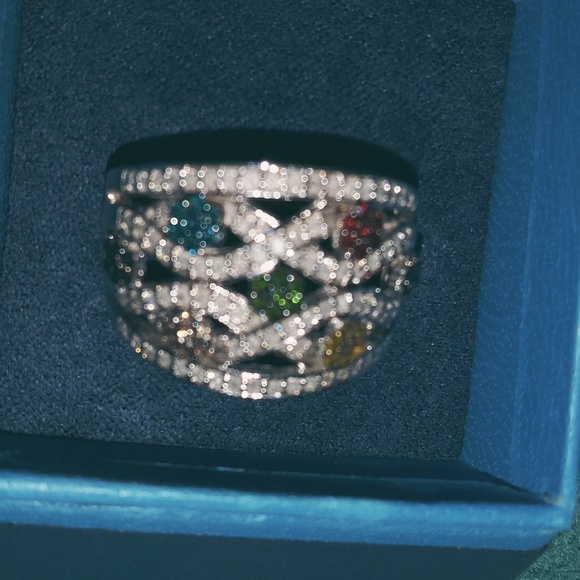 Champagne & White Diamond With Multicolor Diamonds - Picture 5 of 5